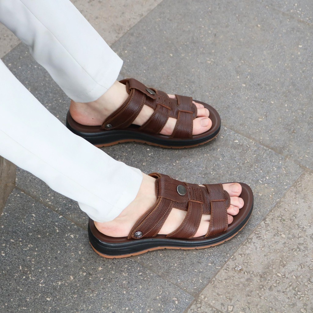 Sandal nam đế cao - Sandal nam  HT.NEO  tăng chiều cao 3,5p khâu may chân quai siêu chắc SD96