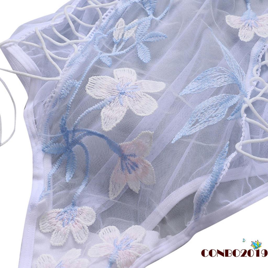 Hgm- Bộ Đồ Lót Liền Thân Thêu Ren Gợi Cảm Dành Cho Nữ Mặc Trong Đám Cưới Trăng Mật