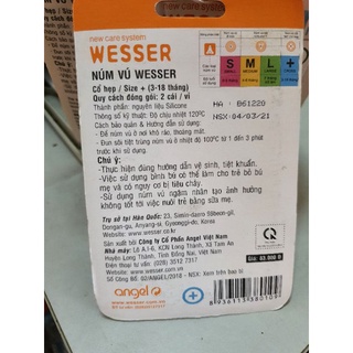 Núm vú cổ hẹp WESSER (mẫu mới 2 cái)