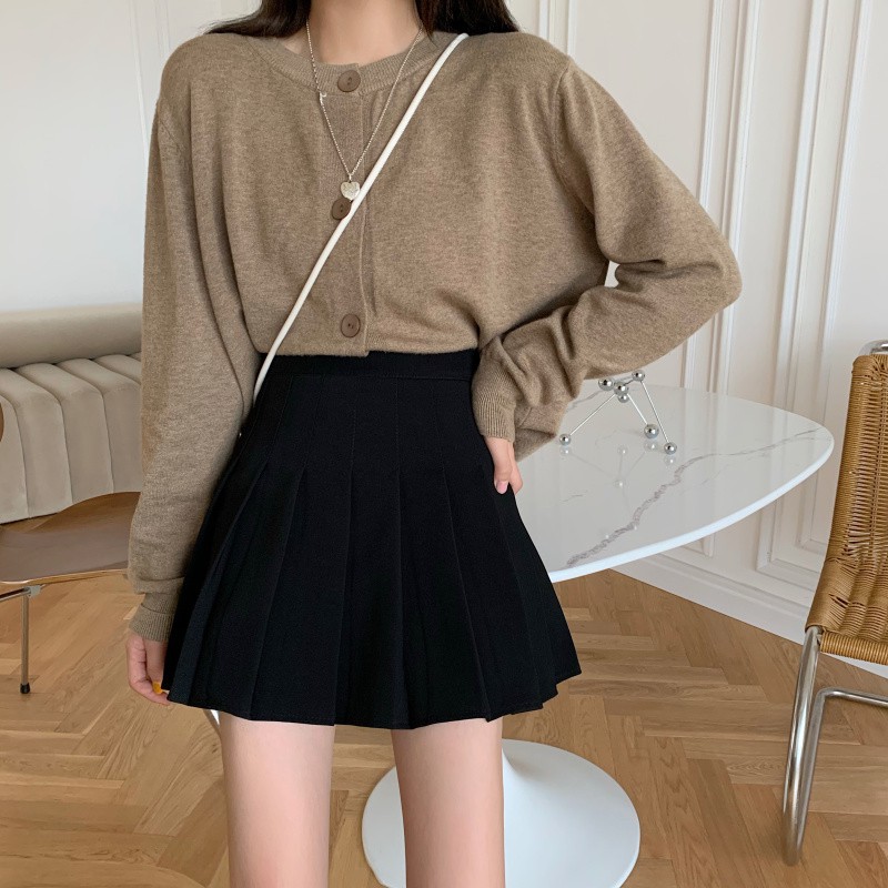 Chân Váy Chữ A Lưng Cao Xếp Ly Phong Cách Hàn Quốc Thời Trang Mùa Hè Cho Nữ