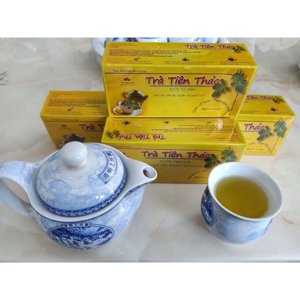 Trà  giảm tiểu đường, giảm mở máu, thanh lọc gan, phòng ung thư, Tiên Thảo, giảo cổ lam, Hàng chính hãng ( mua 5 tặng 2)