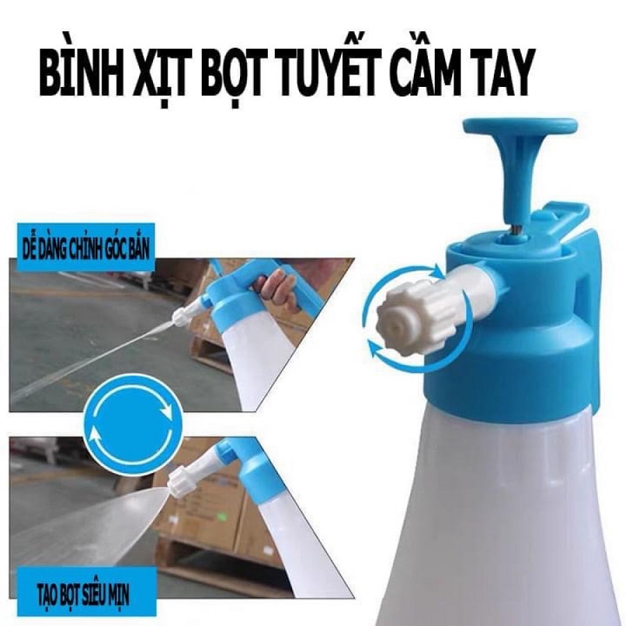 Bình Xịt Tạo Bọt Tuyết Rửa Xe Ô Tô, Xe Máy Cầm Tay 1.8L Tiện Dụng