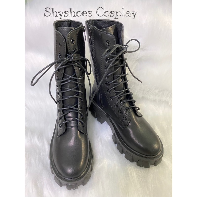 🔥 Boot chiến binh Martin Gothic ống cao phối dây kéo phong cách cá tính