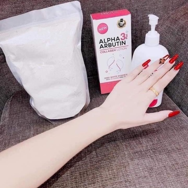 Combo dưỡng thể Alpha arbutin lotion 500ml và viên Albutin Uv