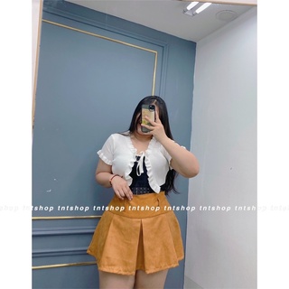 VÁY XẾP LY KAKI NHUNG [ TNT SHOP BIGSIZE 60KG 90KG ]