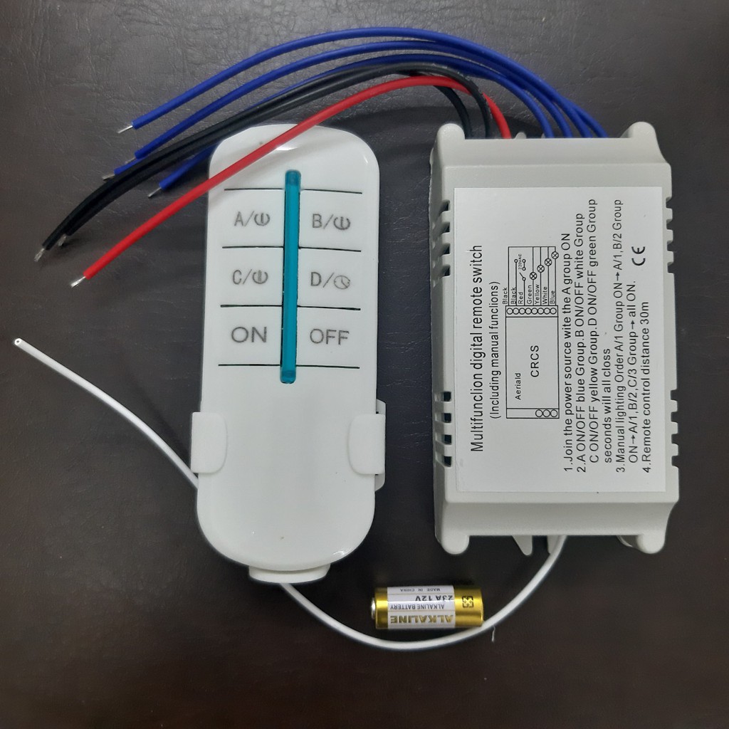 Công tắc điều khiển từ xa sóng radio RF 4 cổng  xuyên tường PISION