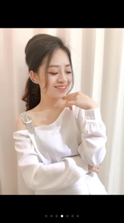 Áo lụa lệch vai dây đá