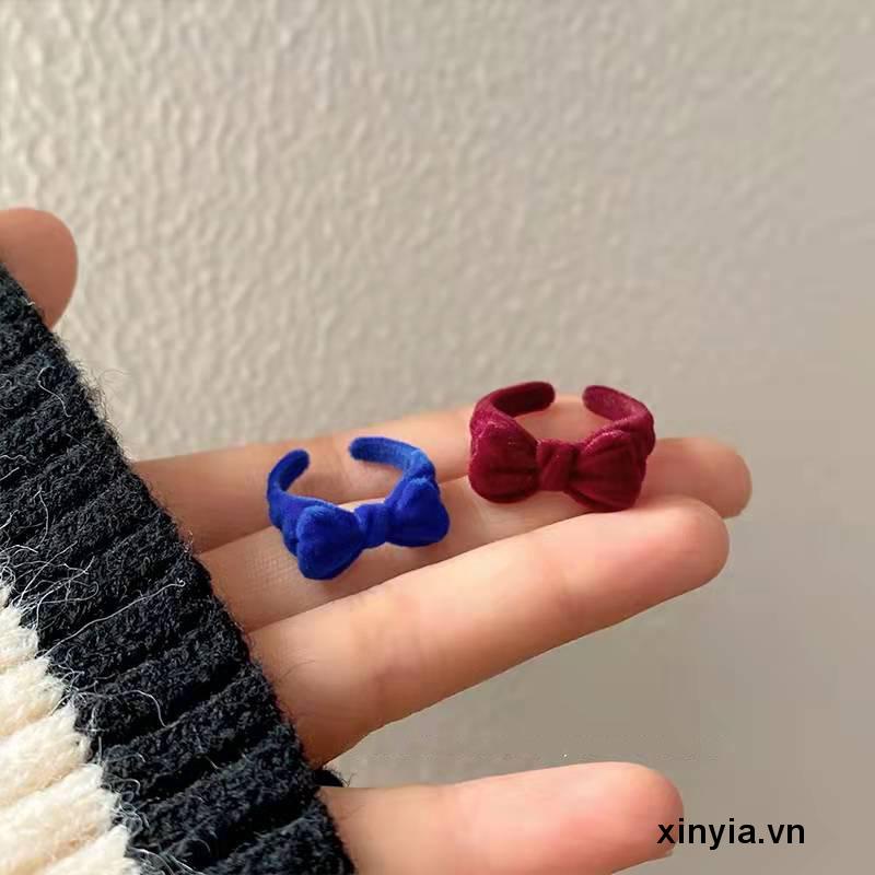 Nhẫn đeo ngón tay dạng hở điều chỉnh được kích thước thiết kế nơ nhiều màu sắc tùy chọn thời trang dành cho nữ