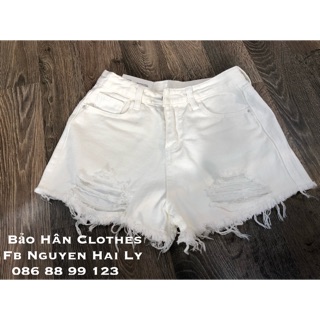 Quần sooc jean trắng