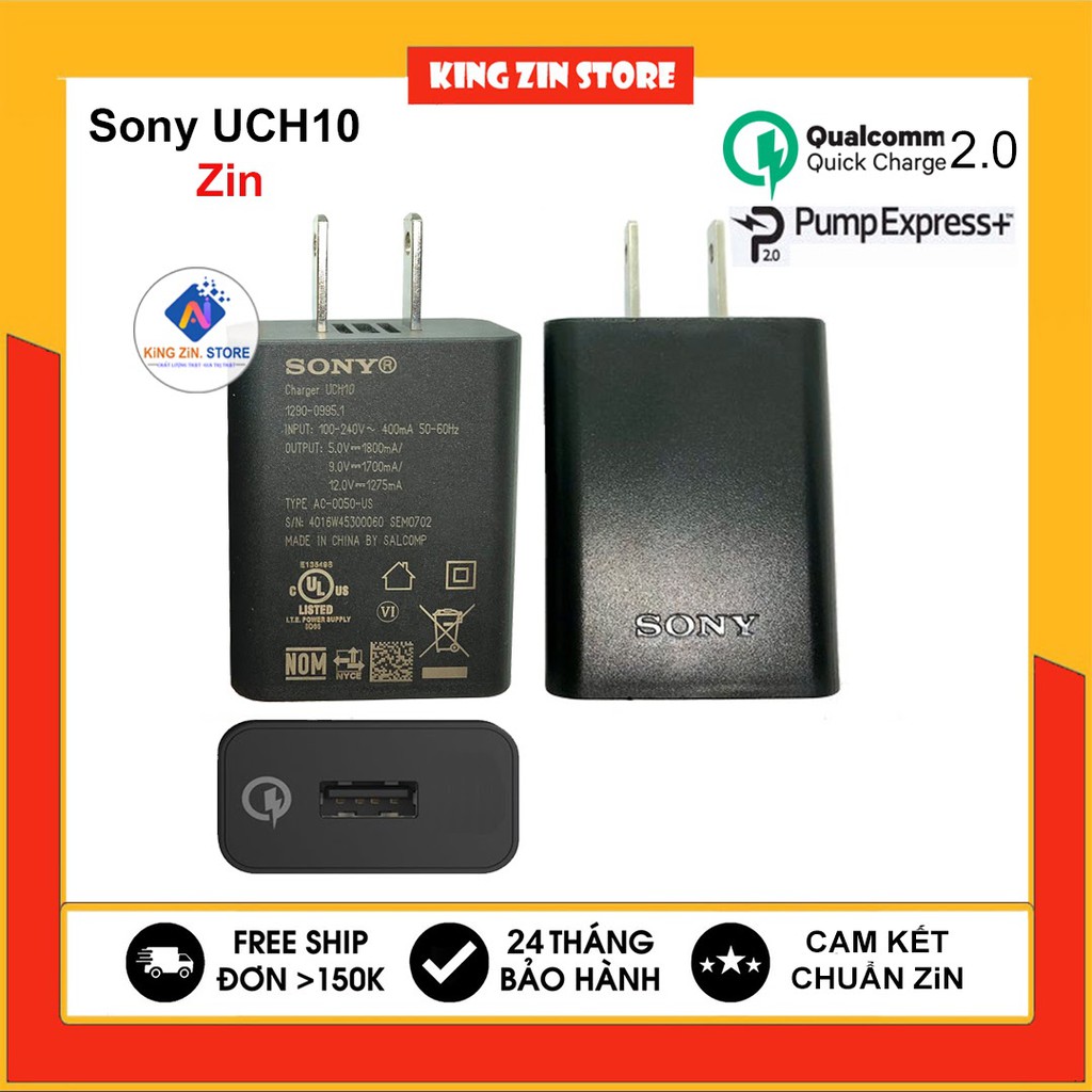 Củ sạc nhanh Sony UCH10 (Quick Charge 2.0) Chính hãng - Hàng chất lượng cao nhất, xuất USA