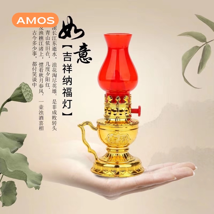 Đèn thờ vĩnh cửu AMOS sử dụng pin thiết kế cổ kính hài hoà trang nghiêm