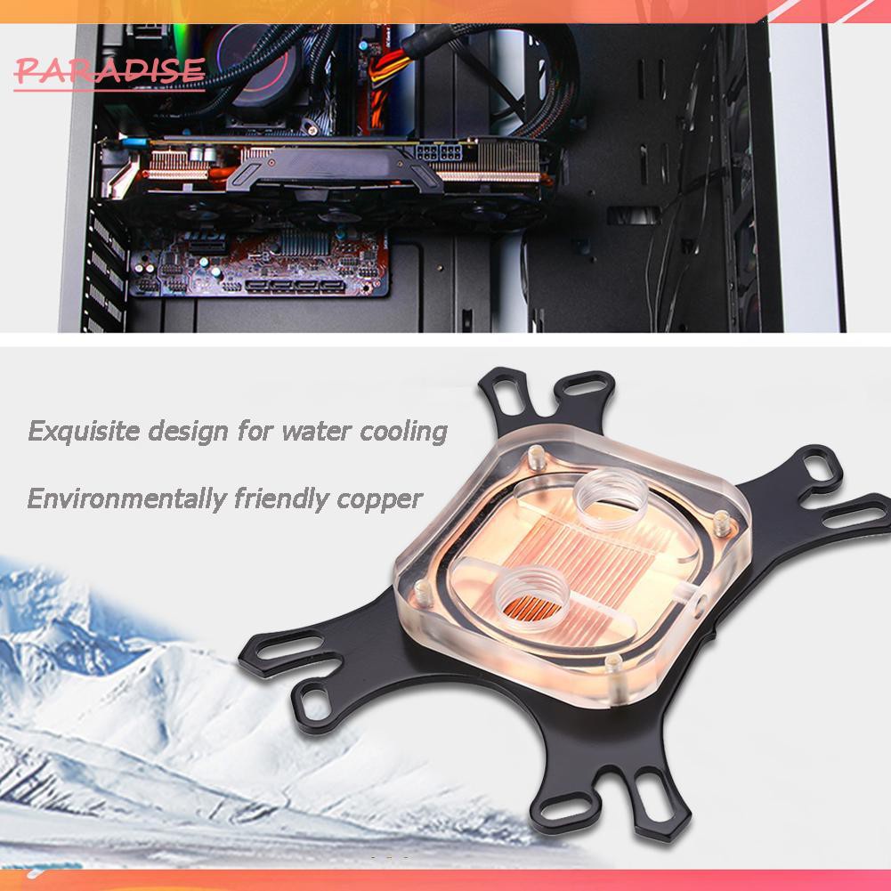 Paradise1 CPU Water Block Water Cooler Computer Cooling Radiator for Intel AMD+Screws