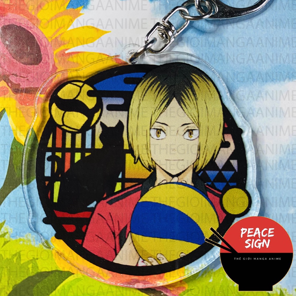 ( Mica trong acrylic ) Móc khóa HAIKYUU!! Vua Bóng Chuyền ver HÌNH TRÒN anime chibi