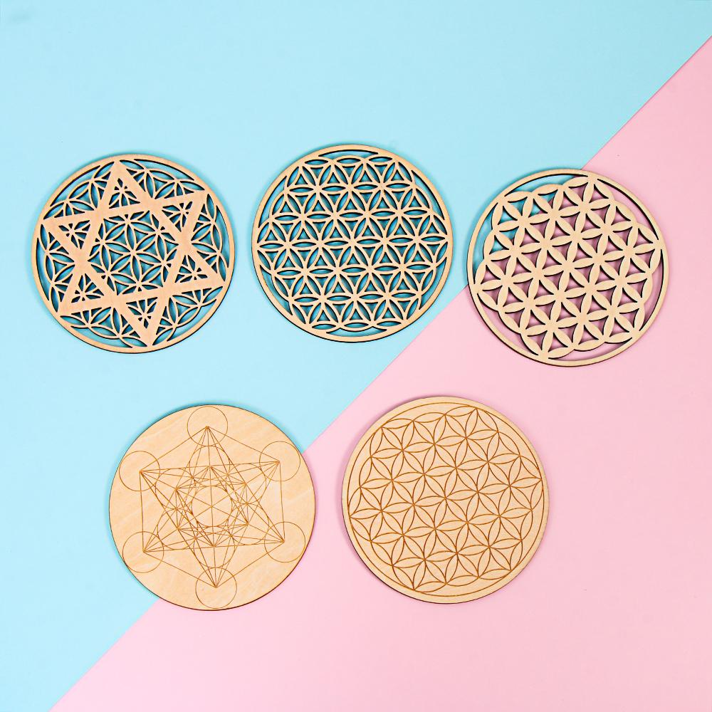 Miếng Lót Ly Tròn Họa Tiết Chakra Chữa Bệnh Về Cuộc Sống Edge