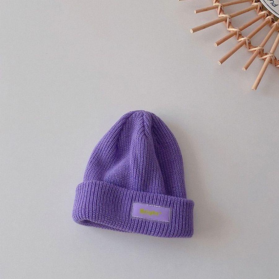Mũ len beanie hip hop màu neol mác Bright cho bé - M071