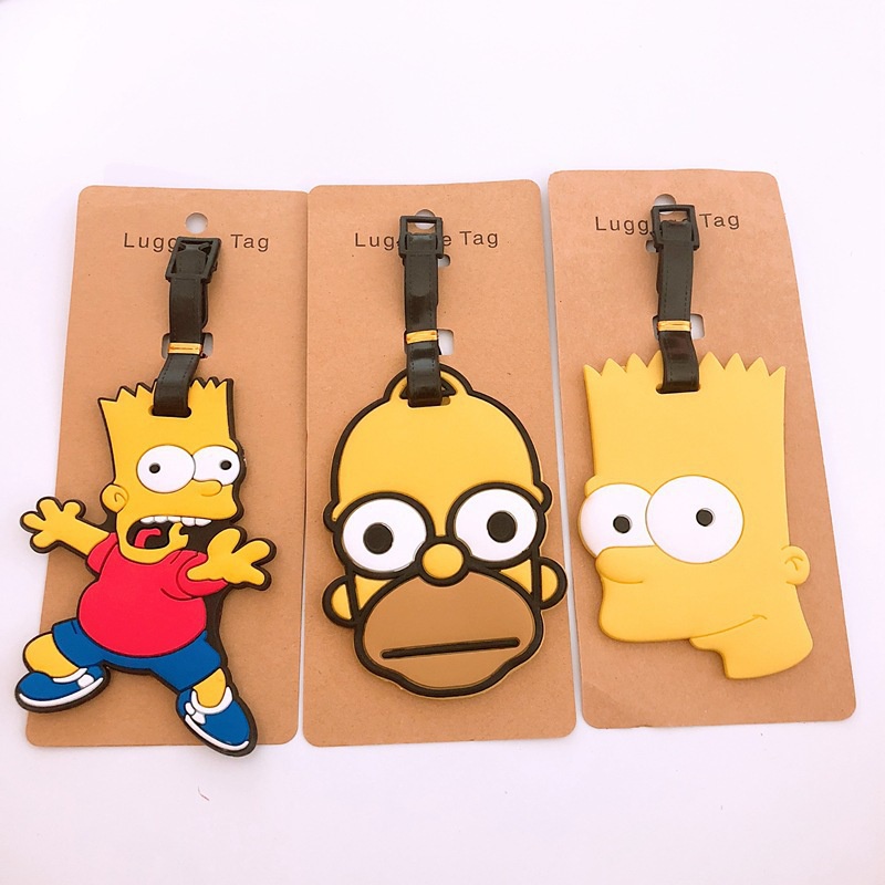 Thẻ  hành lý vali tag  hành lý Thẻ vali đánh dấu  du lịch Phim hoạt hình bé đầu lớn hình dạngPVC mềm
