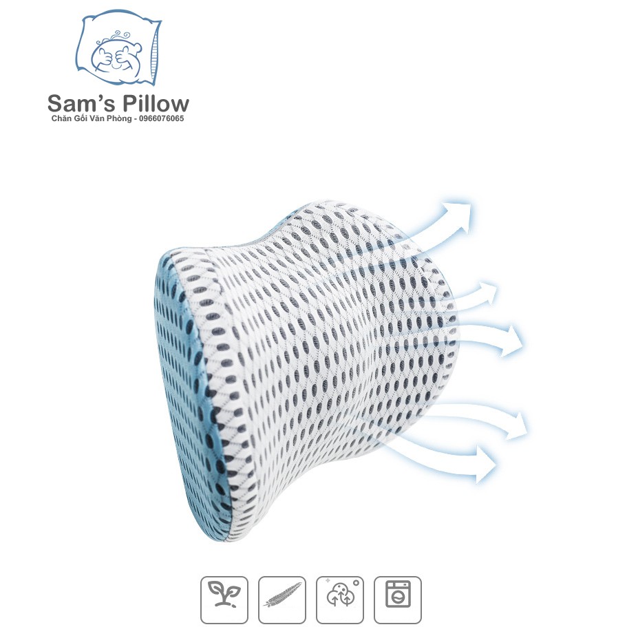 Gối Tựa Đầu, Kê Cổ Ô Tô Cao Su Non Vải Lưới 4D Thoáng Khí Phối Màu Sang Trọng Hạn Chế Đau Mỏi Vai Gáy HEAD01