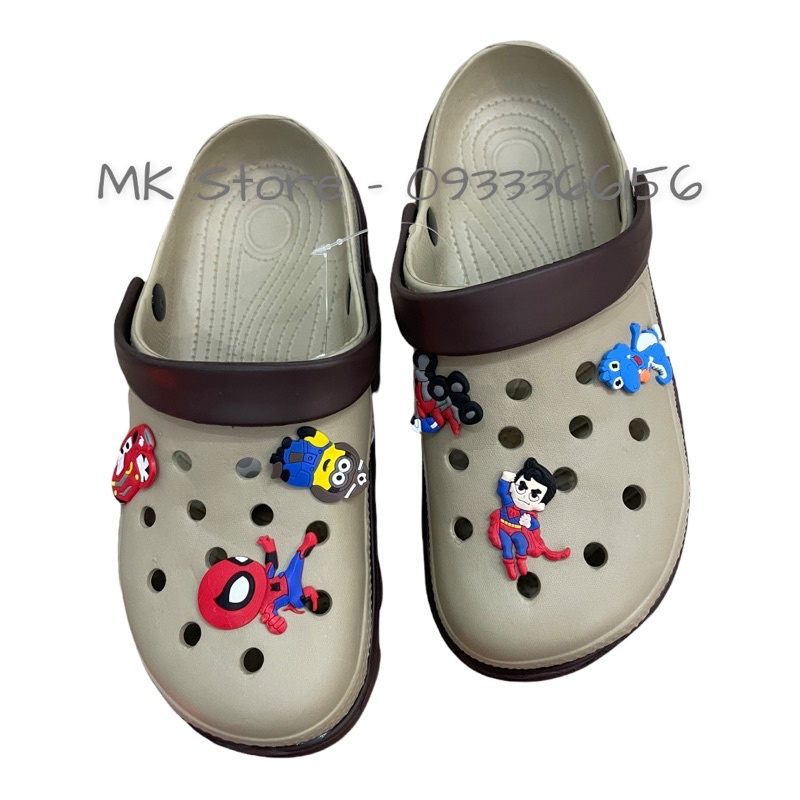 Dép cross cá sấu tặng 6 sticker - Dép sục đi mưa cho nam siêu nhẹ siêu êm - SL013 kèm sticker