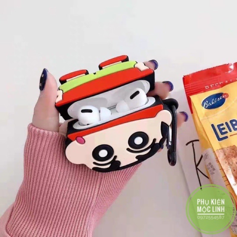 [Tặng kèm móc treo ] Case vỏ bao airpod 1 2 3 Pro đựng tai nghe không dây Airpods  i11 i12 i18 ... Shin Cậu bé Bút chì