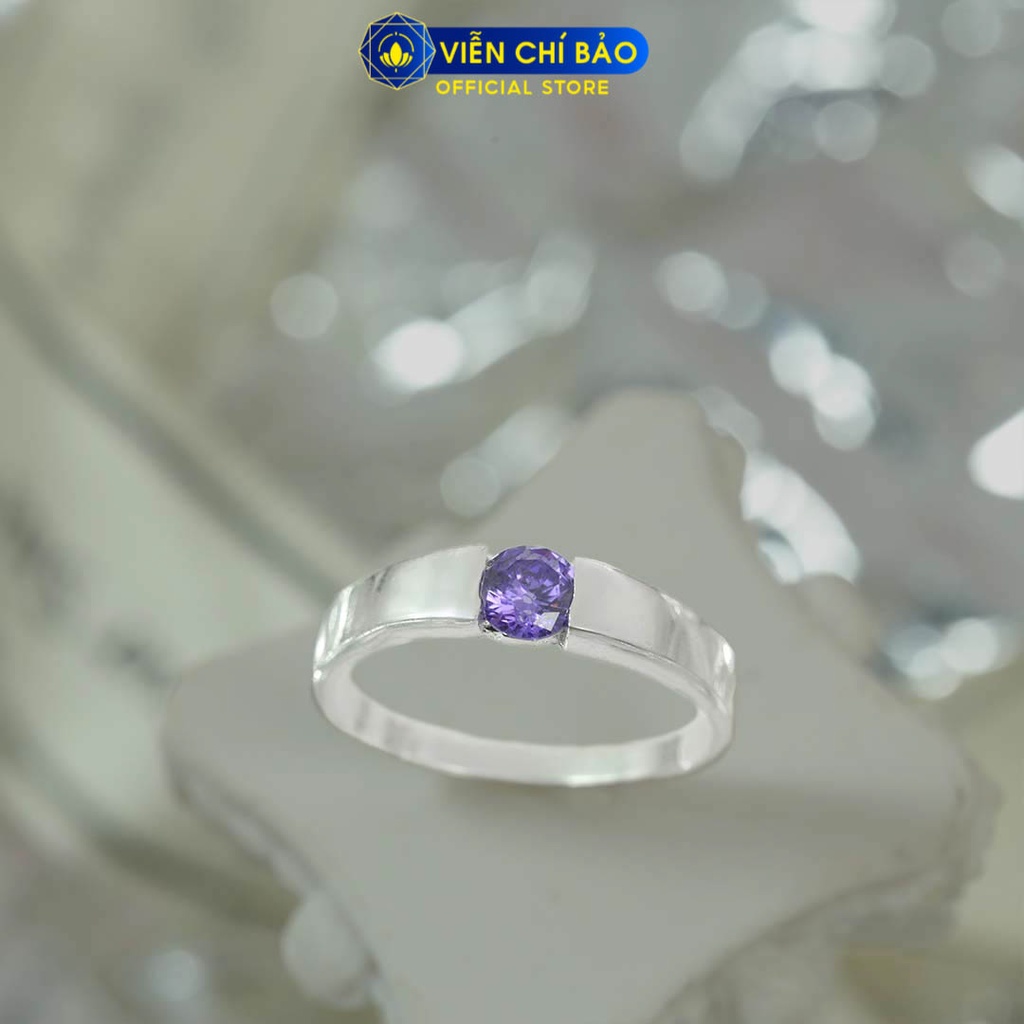 Nhẫn bạc nữ Candy tím chất liệu bạc 925 thời trang phụ kiện trang sức Viễn Chí Bảo N700099