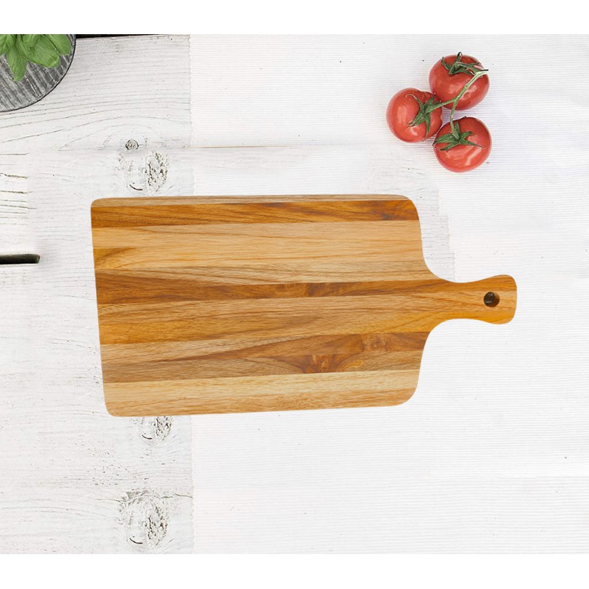 Hot Khay Thớt gỗ Chef Teak  Đẳng Cấp Phong Cách Âu Mỹ - Dùng Cắt Thái Chặt Hoặc Trang Trí Thức Ăn 380x210x18 mm