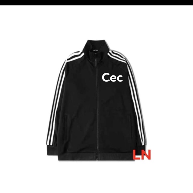 Áo nỉ khoá cổ trụ 3 sọc thể thao logo CEC
