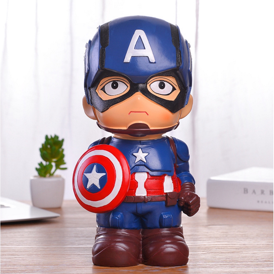 Captain America Avengers Cartoon Money Saving Box Silicone Spiderman Coin Piggy Bank Creative Kids Gifts