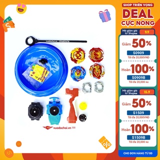 Bộ 4 Con Quay BEYBLADE Có Tay Cầm và Bàn Đấu Mini