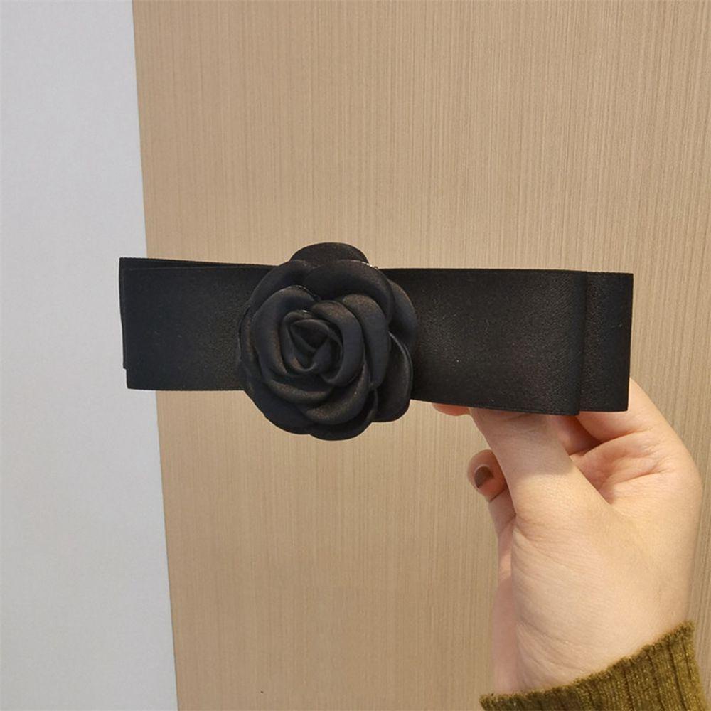 Kẹp Tóc Hình Nơ Họa Tiết Hoa Hồng Phong Cách Hàn Quốc Dễ Thương