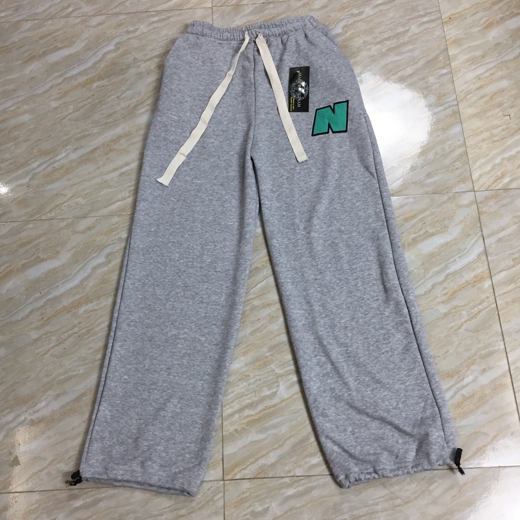 Quần Ống rộng suông nữ Chất nỉ T268 Phối Dây Rút Trendy Ullzang Unisex Nam Nữ