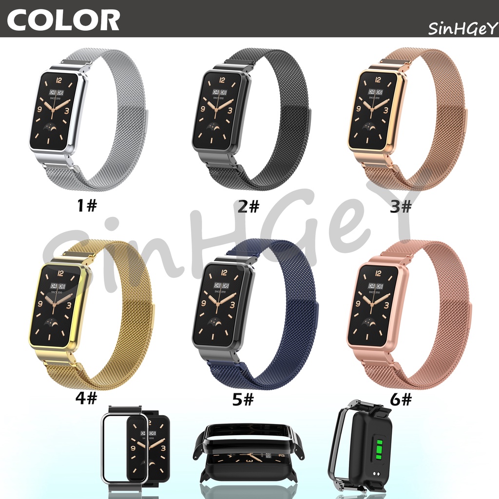 Dây Đeo Thay Thế Bằng Thép Không Gỉ Từ Tính Cho Xiaomi Mi Band 7 Pro / 7Pro