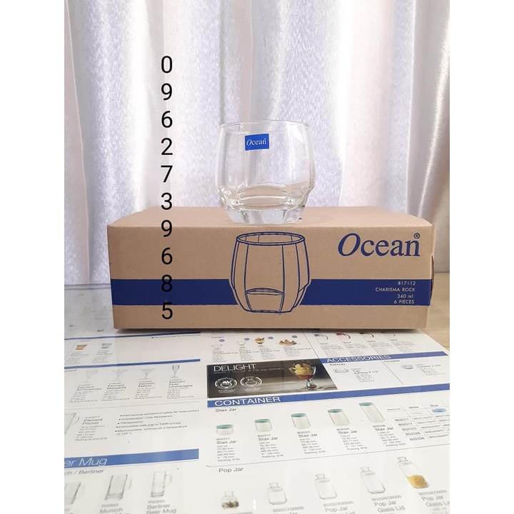 Bộ 6 ly uống rượu mạnh uống nước CHARISMA ROCK 340ml OCEAN 7112