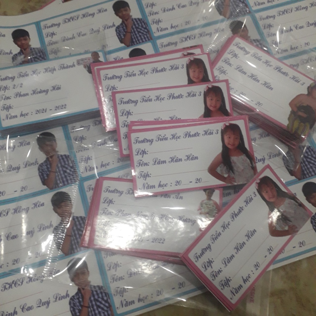 Nhãn vở IN THEO YÊU CẦU combo 40nhãn vở 35k