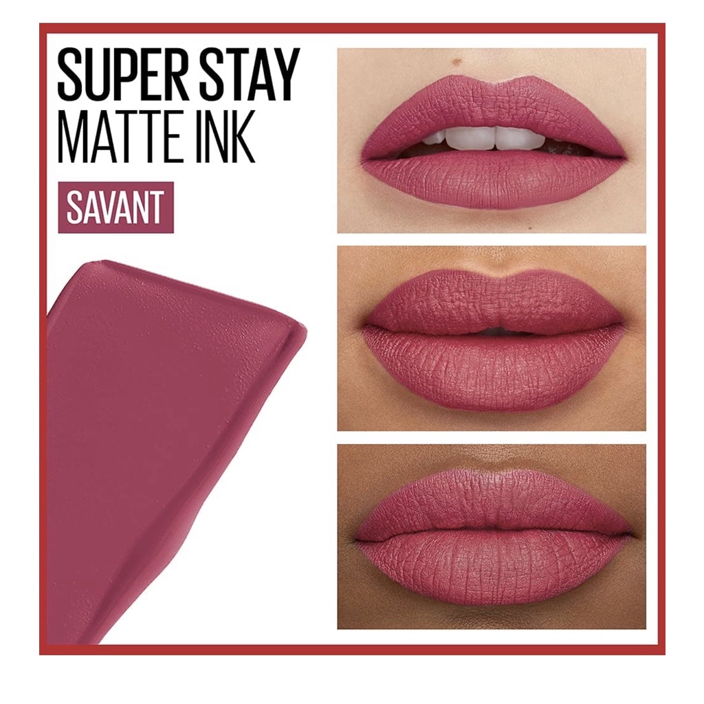 Son Kem Chuẩn Lì Giữ Màu 16h Super Stay Matte Ink Maybelline NewYork 5ml các màu:15,20,25,30,155,175,320,325,330,335,340