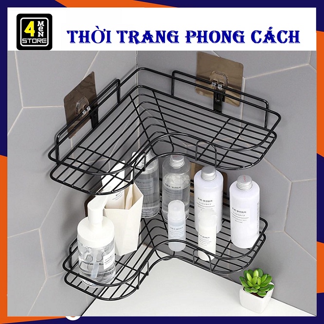 Kệ góc nhà tắm phun sơn tĩnh điện dán tường siêu Chắc trong nhà tắm , nhà bếp tiện dụng - Store4men