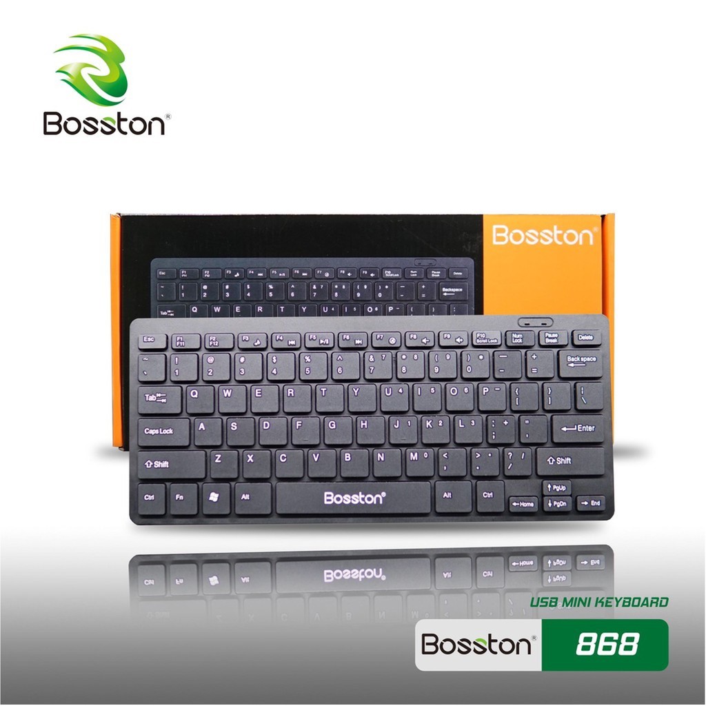 Bàn phím mini có dây Bosston 868 (Đen) Thiết kế giảm tiếng ồn / Keyboard Bosston 868 Mini | WebRaoVat - webraovat.net.vn