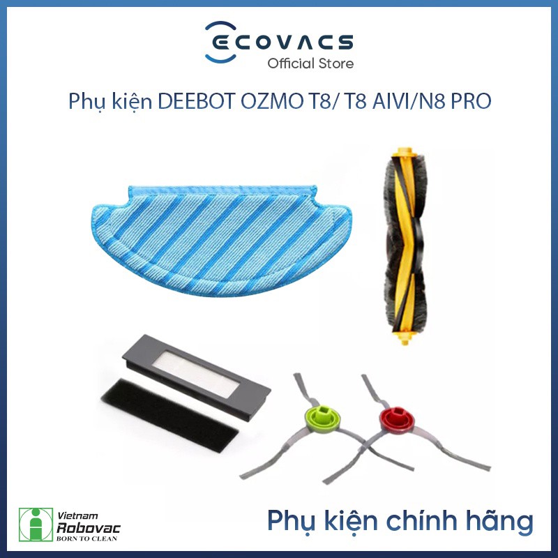 Phụ kiện thay thế robot hút bụi Ecovacs ozmo T8 / T8 MAX / T8 AIVI / N8 PRO - Hàng Qte chính hãng