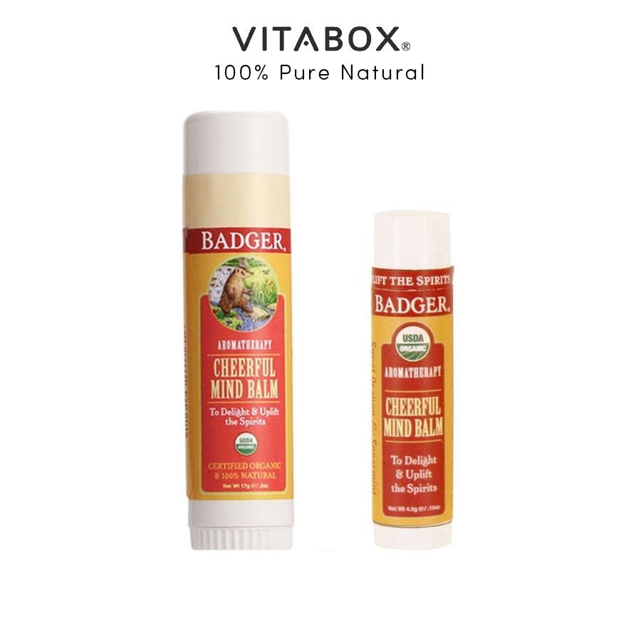 Badger - Sáp Hữu Cơ Liệu Pháp Mùi Hương Giúp Phấn Chấn Tinh Thần - Cheerful Mind Balm [USDA Organic]