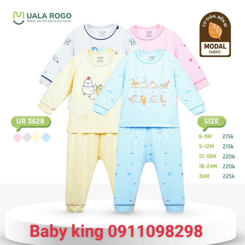 UR 3628. Bộ dài tay cài vai modal mềm mại co dãn tốt mỏng mát