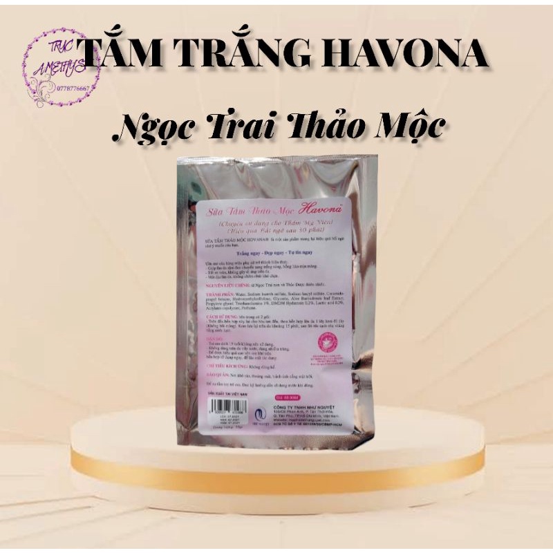 COMBO 3 GÓI TẮM TRẮNG HAVONA NGỌC TRAI