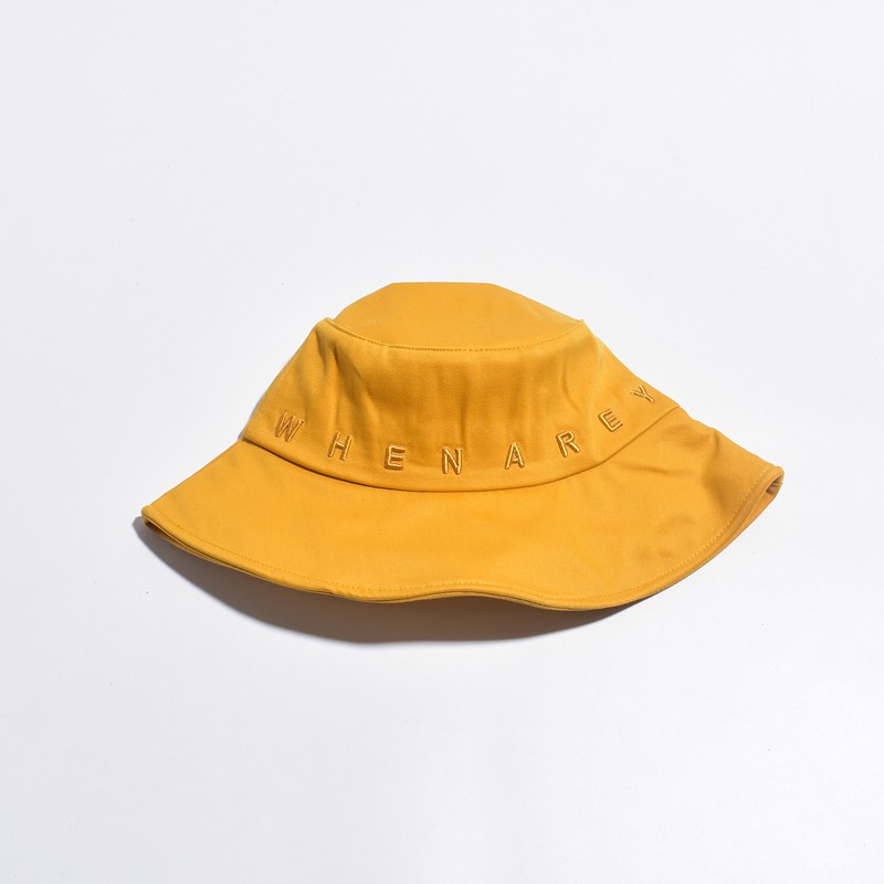 Nón Tai Bèo Vành Rộng Thêu Chữ Đơn Giản Thời Trang Nhật Bản Cho Nữ