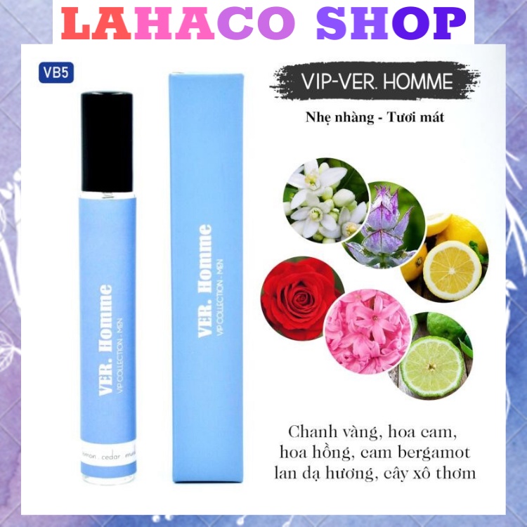 Tinh dầu nước hoa nam thơm lâu giá rẻ chính hãng mini VER HOMME dầu thơm Pháp Lahaco Shop