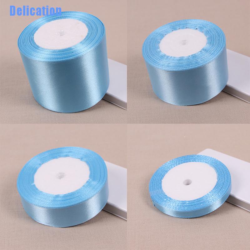 Delication: Sky Blue 25 Yards Silk Satin Ribbon Wedding Party Decoration Gift Wrapping Christmas New Year Apparel Sewing Fabric DIY