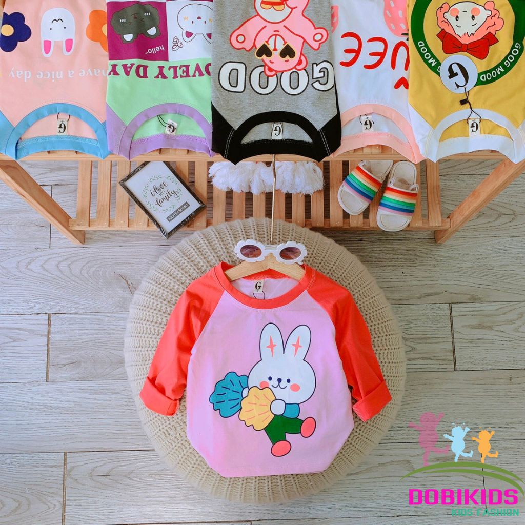 [28-40kg] Áo tay dài bé gái thun cotton SG vải đẹp mềm mịn co giãn
