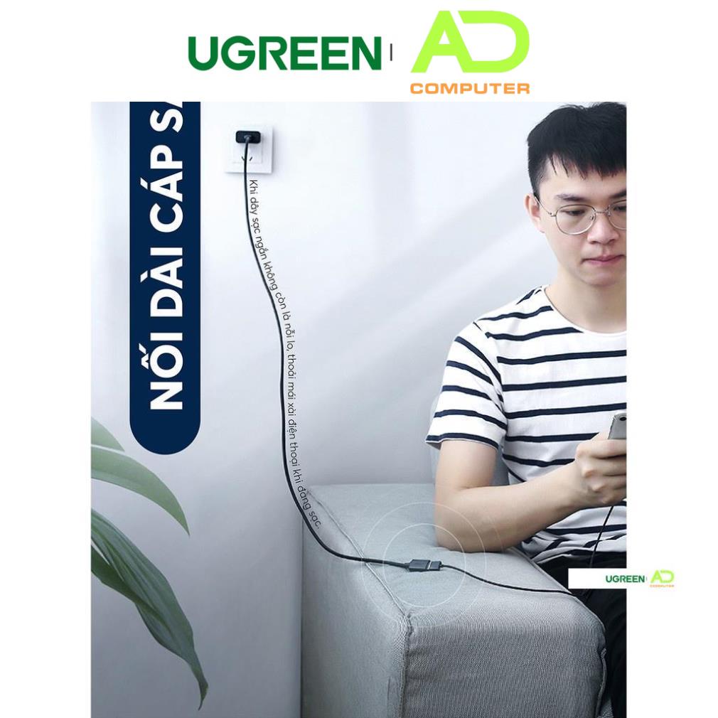 Dây USB 2.0 nối dài UGREEN dùng cho PC, Laptop,book - UGREEN US103 - Hàng phân phối chính hãng - Bảo hành 18 tháng