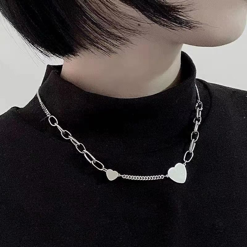 Dây chuyền vòng cổ 2 mặt hình trái tim tình yêu