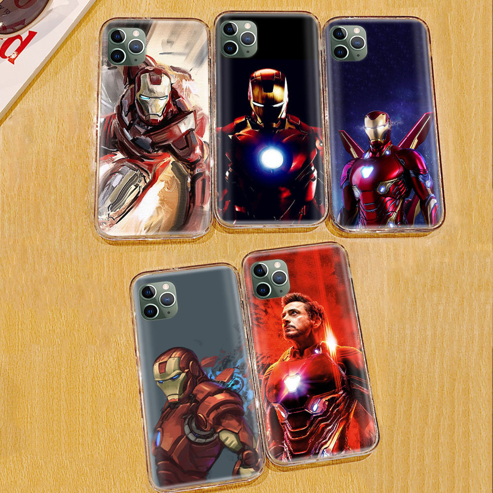 Ốp Điện Thoại Trong Suốt Hình Avengers Iron Man Cho Samsung Galaxy A6 J8 J7 J6 J4 J5 J2 Pro Prime Core Plus Ta7