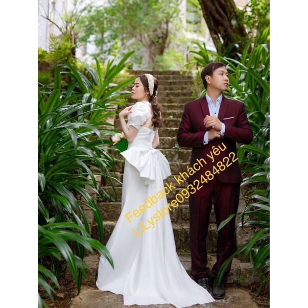 ĐẦM BODY ĐUÔI CÁ KẾT ĐÍNH NƠ LƯNG full size S/M/L/XL ( kèm ảnh và video khách mặc )