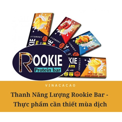 Thanh năng lượng Rookie Bar – Vị Bò - Tôm- Phô Mai- Kim chi-gà