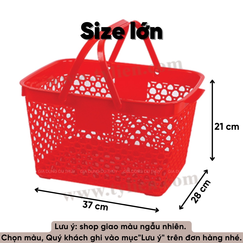 Giỏ đựng đồ có quai xách đa năng, đựng đồ nhà tắm nhiều màu giao màu ngẫu nhiên - Giỏ đan Tý Liên